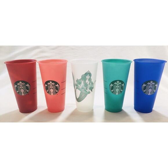Reusable Venti Size Starbucks Cup Lot Of 5 Some Scratches On Logo Colorful - Picture 1 of 7
